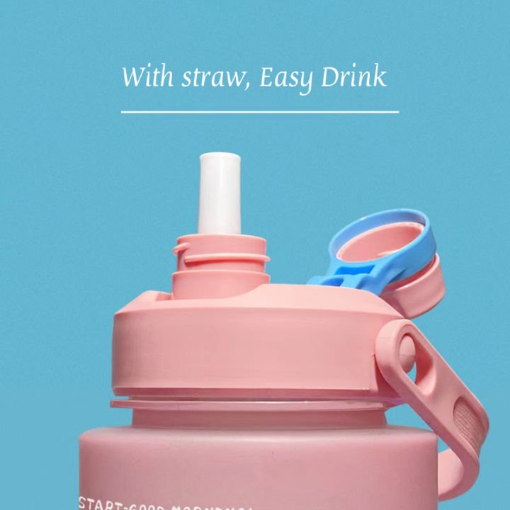 Random Color 2 Liter Multicolor Large Capacity Water Bottle With Motivational Quotes & Time Maker Instructions - Techmanistan in Pakistan