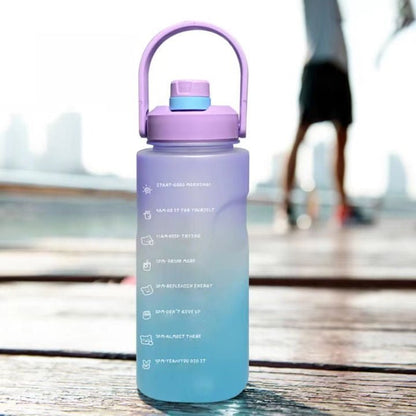 Random Color 2 Liter Multicolor Large Capacity Water Bottle With Motivational Quotes & Time Maker Instructions - Techmanistan in Pakistan