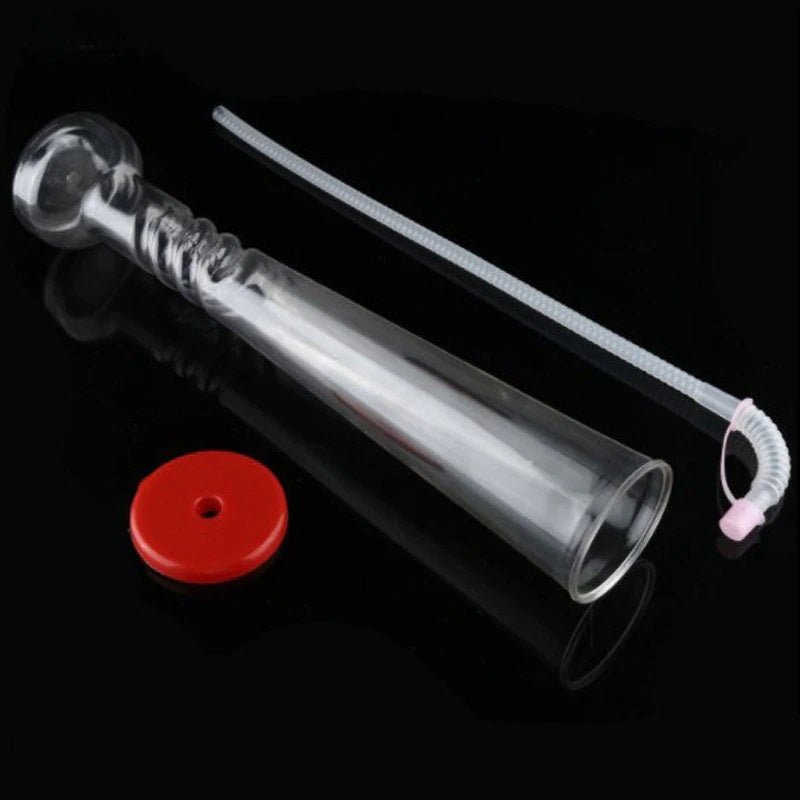 Random Color - 350ml Plastic Slim Bottle With Straw, Long Drinking Sipper, Twisted Tall Cups - Techmanistan in Pakistan