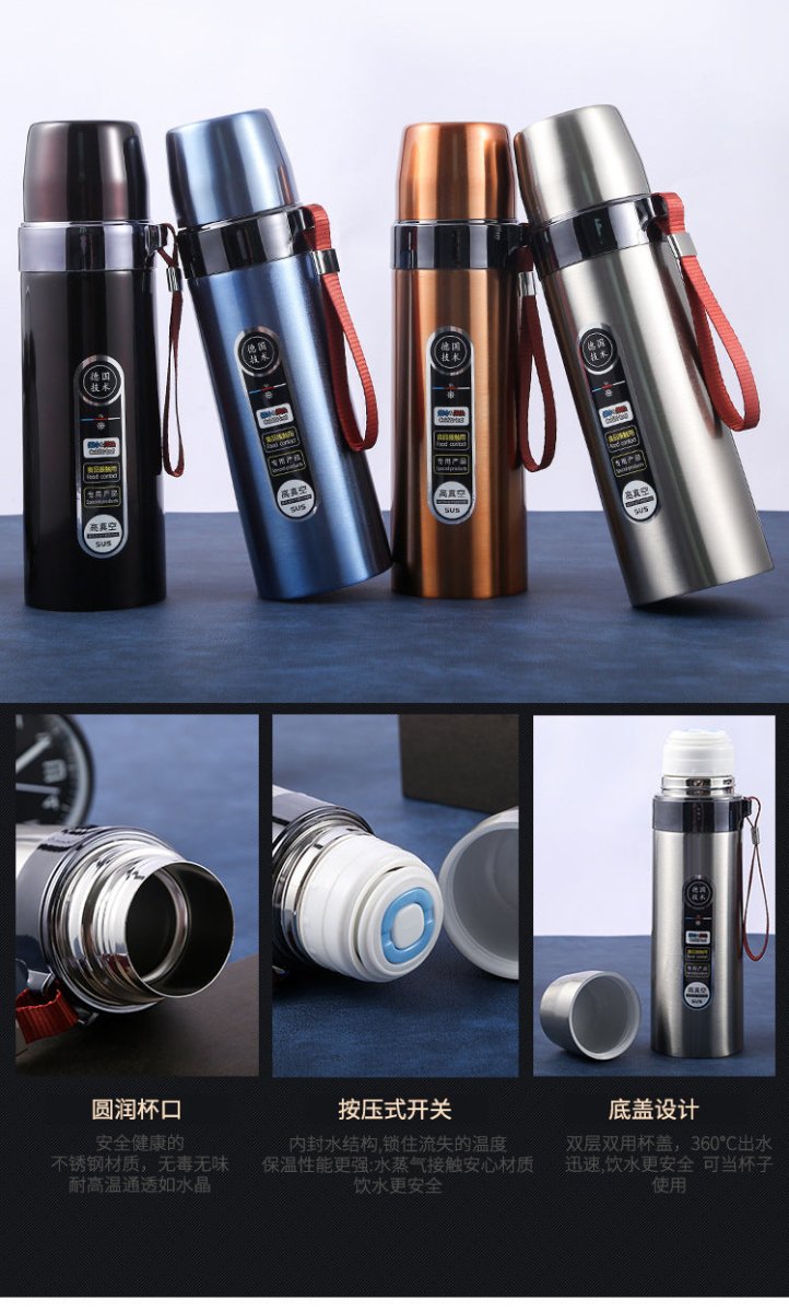 Random Color - 500ml Portable Durable Stainless Steel Vacuum Thermic Flask - Techmanistan in Pakistan