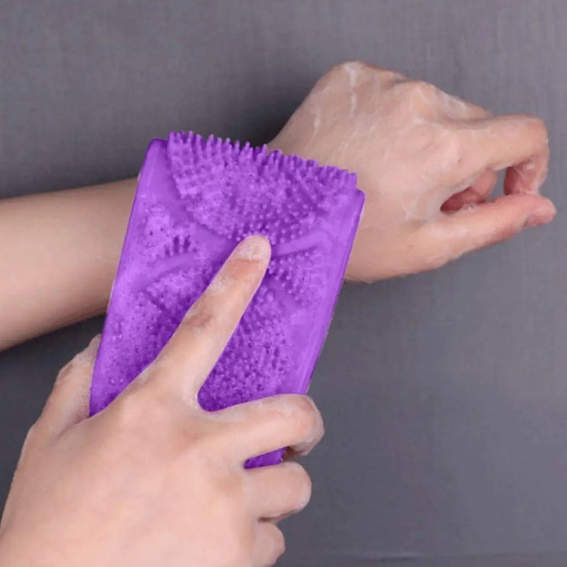 Random Color Extendable Silicone Back Body Scrubber Brush Belt Exfoliating Scrubber, Bath Shower Silicone Body Brush Bath Belt - Techmanistan in Pakistan