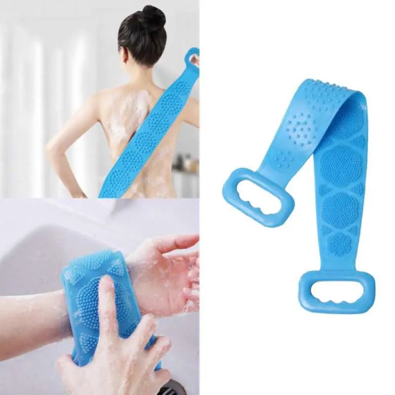 Random Color Extendable Silicone Back Body Scrubber Brush Belt Exfoliating Scrubber, Bath Shower Silicone Body Brush Bath Belt - Techmanistan in Pakistan