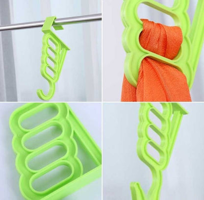 Random Color - Multifunctional Durable 4 Holes & 1 Hook Door Hanger, Shawls Hanger, Multi Hooks Hanger, Wardrobe Over Door Hanging Mini Plastic Hook Hanger, Towel Hanger - Techmanistan in Pakistan