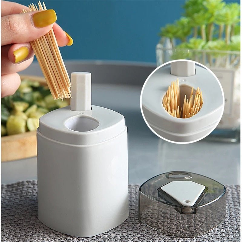 Random Color - Pop - Up Automatic Toothpick Dispenser Toothpick Holder, Toothpick Container, Press Button Toothpick Bottle, Toothpick Storage Box - Techmanistan in Pakistan
