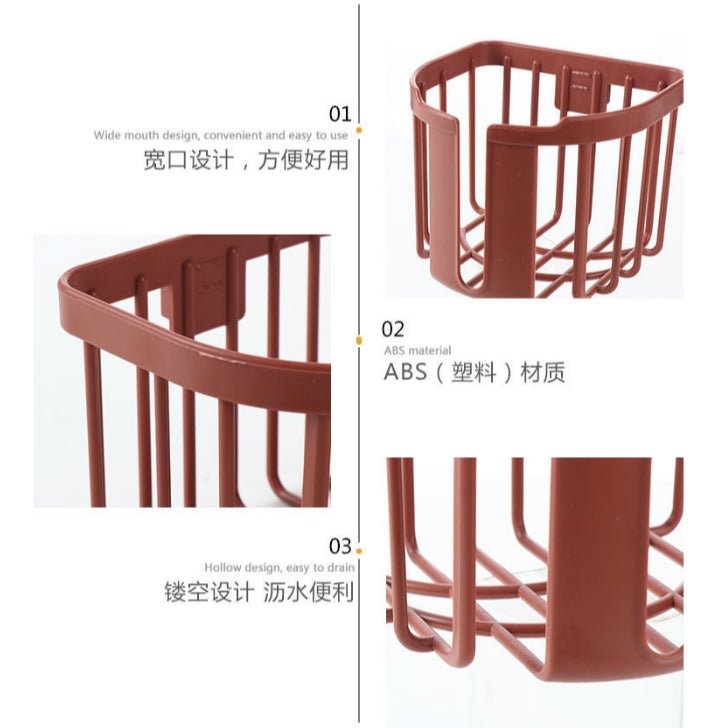 Random Color - Punch Free Wall Mounted Bathroom Tissue Roll Holder - Techmanistan in Pakistan