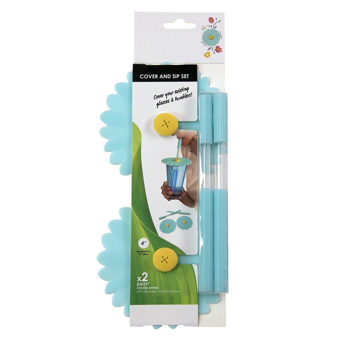 Random Color - Silicone Cover Sippers with Straws Set, 2 Pcs Cover & Sip Set, Silicone Sipper Set - Techmanistan in Pakistan