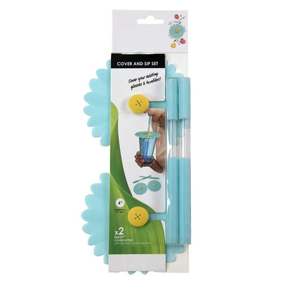 Random Color - Silicone Cover Sippers with Straws Set, 2 Pcs Cover & Sip Set, Silicone Sipper Set - Techmanistan in Pakistan