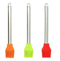 Random Color Stainless Steel Handle Silicon Kitchen Basting Oil Brush - 1 Piece - Techmanistan in Pakistan