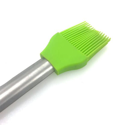 Random Color Stainless Steel Handle Silicon Kitchen Basting Oil Brush - 1 Piece - Techmanistan in Pakistan