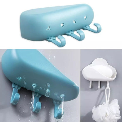 Random Color - Strong Adhesive Cloud Hooks, Cloud Soap Holder With Hooks, Wall Hanging Key Holder, Cloud Key Holder, Cloud Stand, Wall Mounted Soap Box Cloud Shape Hooks Punch Free Storage Box, Hanging Kitchen Hooks, Wall Hooks - Techmanistan in Pakistan