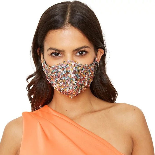 Random Color - Washable And Reusable Sequin Face Mask, Fashion Mask, Face Mask - Techmanistan in Pakistan