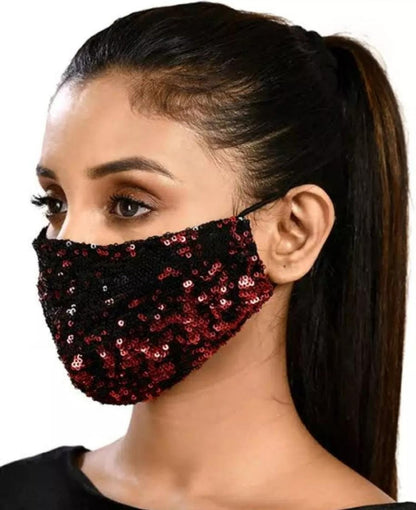 Random Color - Washable And Reusable Sequin Face Mask, Fashion Mask, Face Mask - Techmanistan in Pakistan
