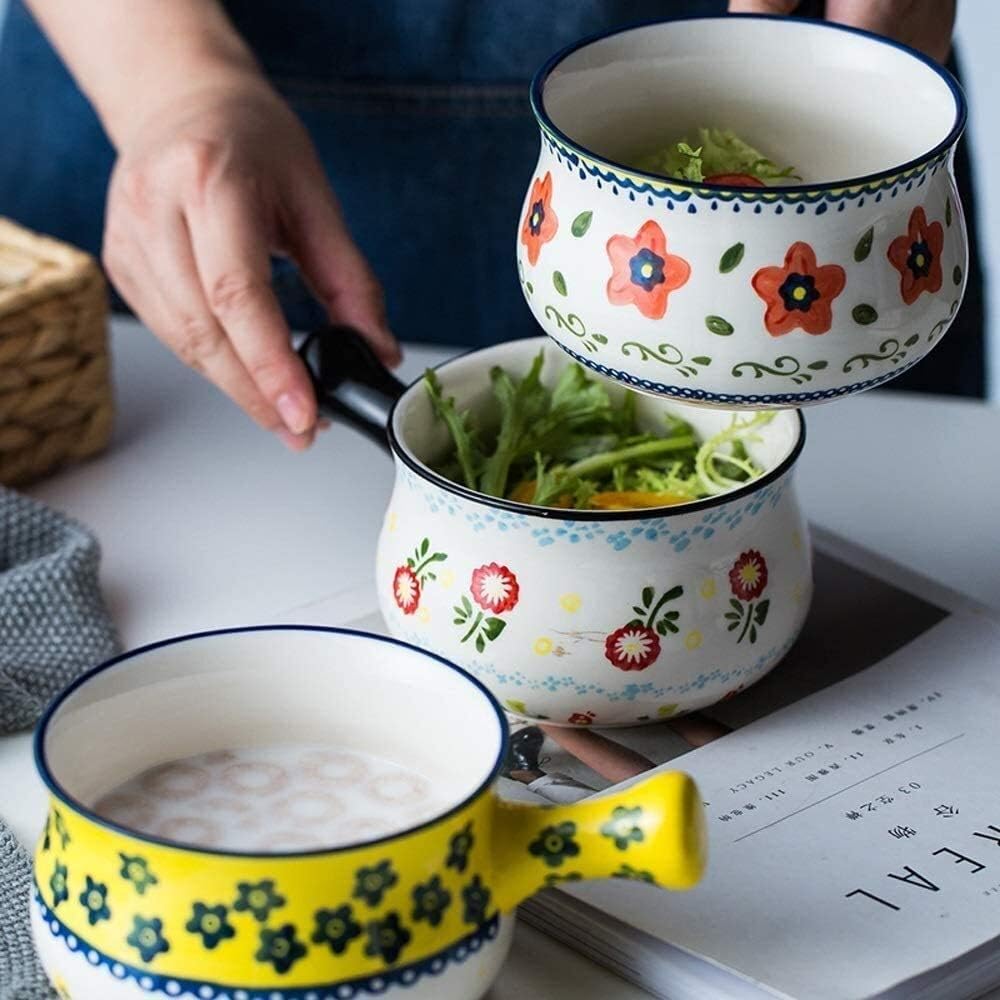Random Color/Print Korean Bowl With Handle - Techmanistan in Pakistan