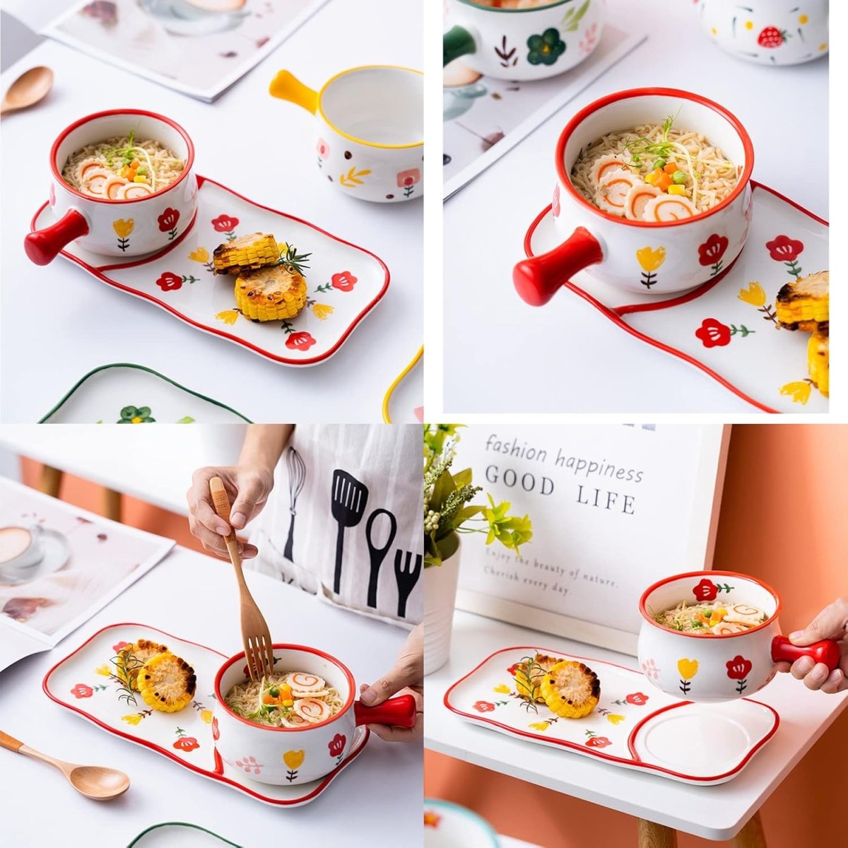 Random Color/Print Korean Bowl With Handle - Techmanistan in Pakistan