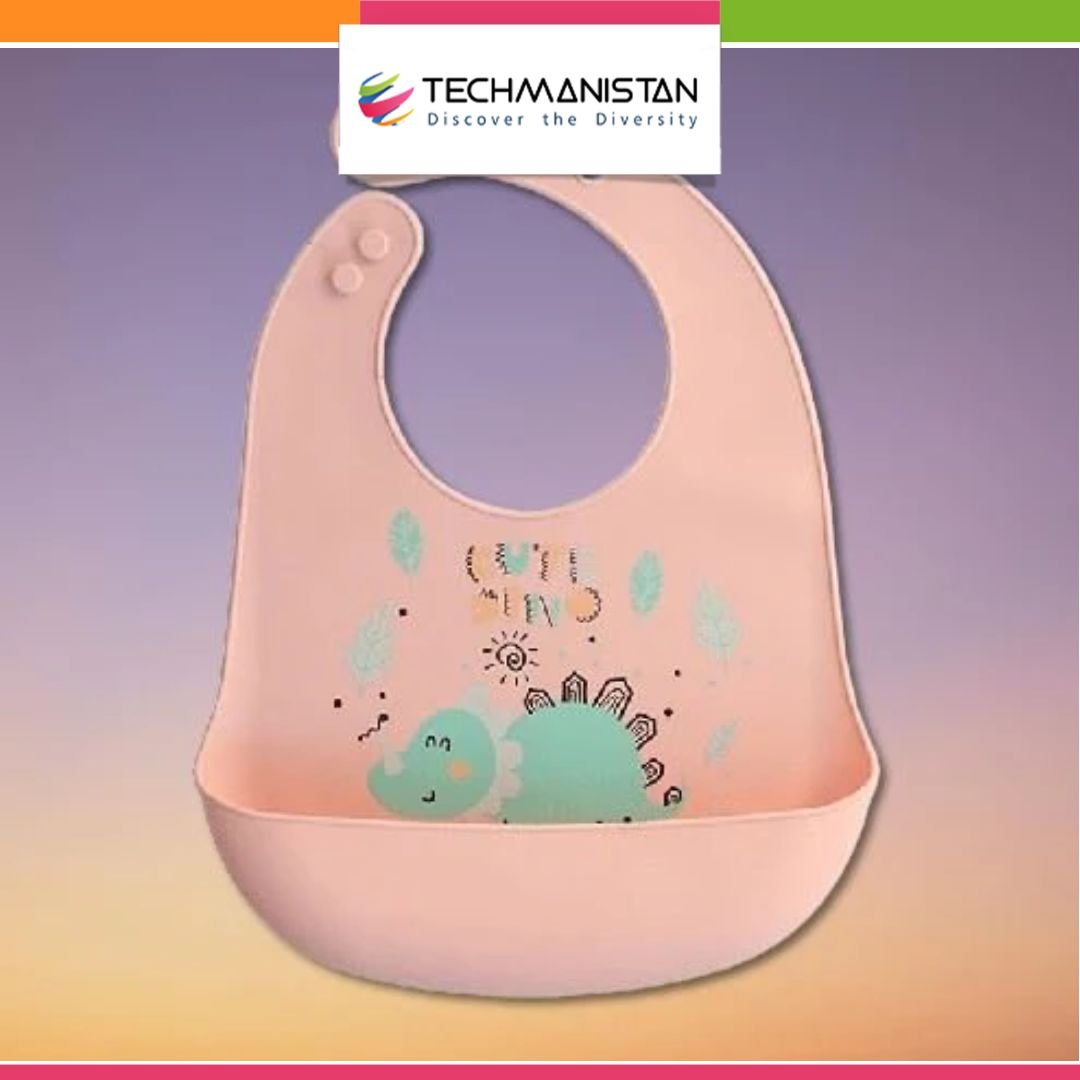 Random Design Print Silicone Baby Bib - Techmanistan in Pakistan