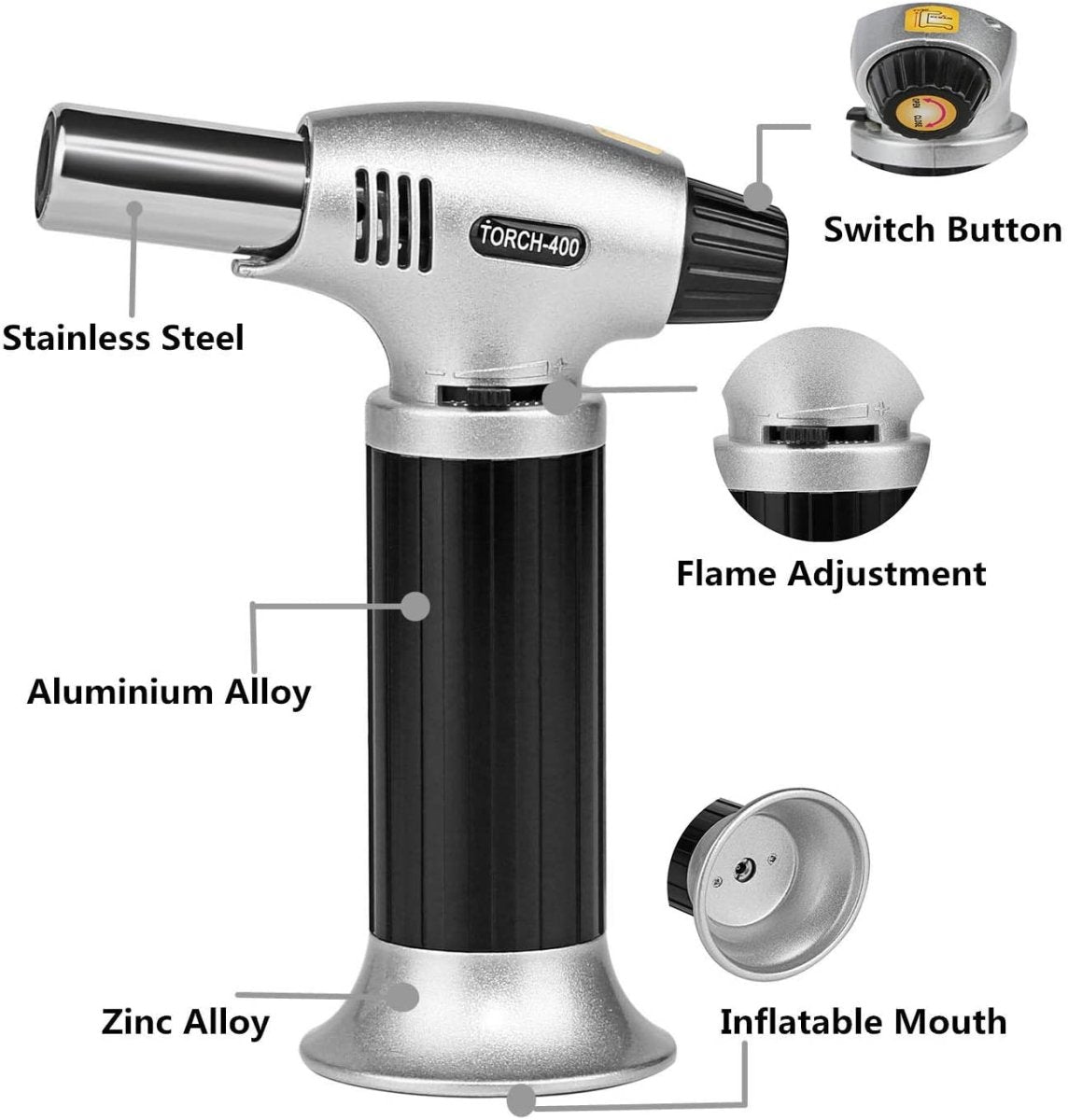 Refillable Culinary Butane Torch With Safety Lock - Techmanistan in Pakistan