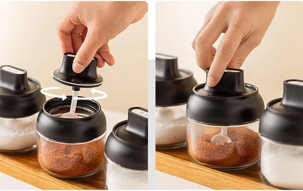 Refillable Sugar Dispenser Glass Bottle With Spoon - Techmanistan in Pakistan