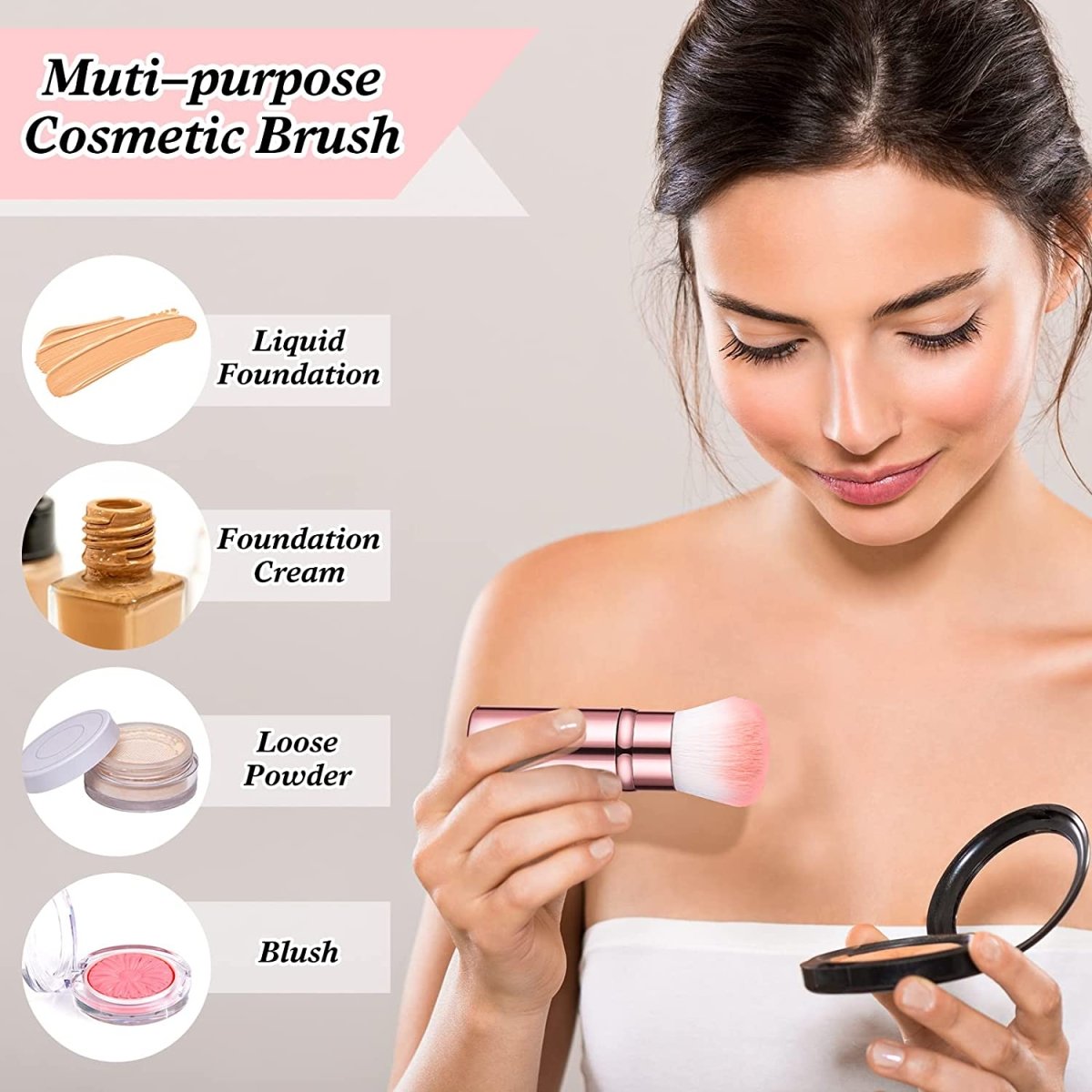 Retractable Makeup Brush for Blush With Cover - Techmanistan in Pakistan