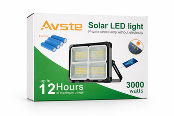 Rechargeable Solar Light, 100W Rechargeable Work Light, 10000Lum Portable Solar LED Floodlight with 348LEDs, Waterproof IP66 Solar LED Outdoor Emergency Portable Light