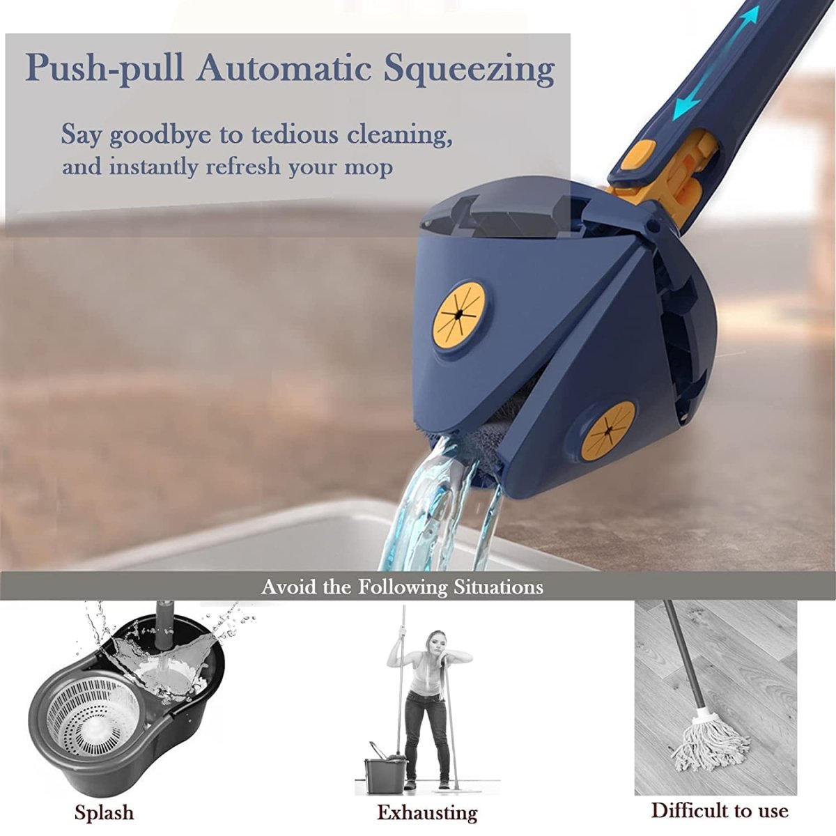 Rotatable Adjustable Cleaning Mop - Techmanistan in Pakistan