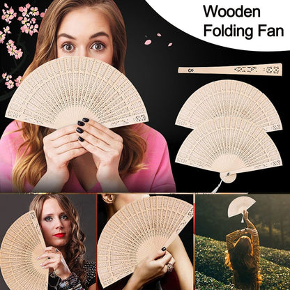 Sandalwood Folding Hand Fan - Techmanistan in Pakistan