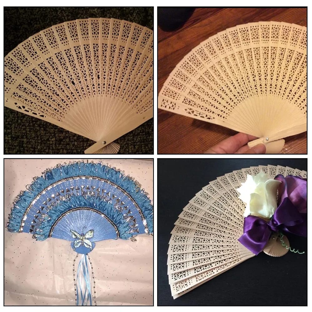 Sandalwood Folding Hand Fan - Techmanistan in Pakistan