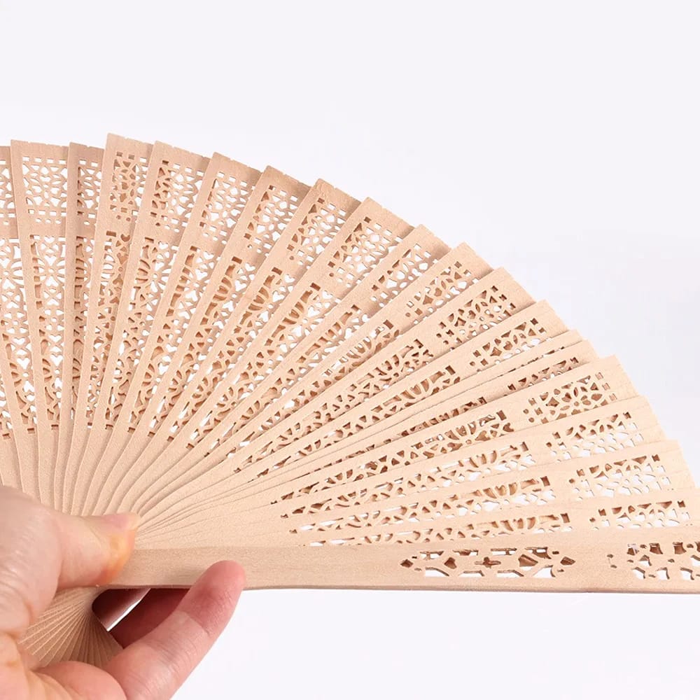 Sandalwood Folding Hand Fan - Techmanistan in Pakistan
