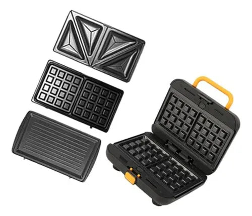 Sandwich Waffle Maker with 3 - in - 1 Attachments - Techmanistan in Pakistan