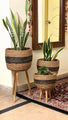 Seagrass Standing Planter Plant Pots With Wooden Legs - Techmanistan in Pakistan