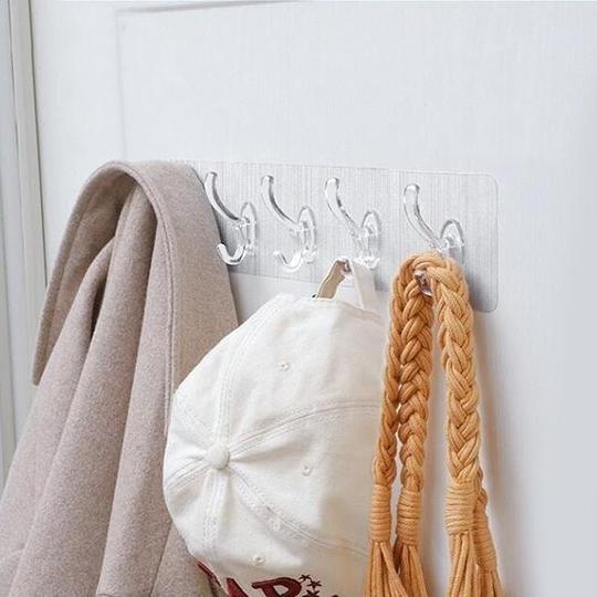 Self Adhesive 6 Hooks Hanger - Techmanistan in Pakistan