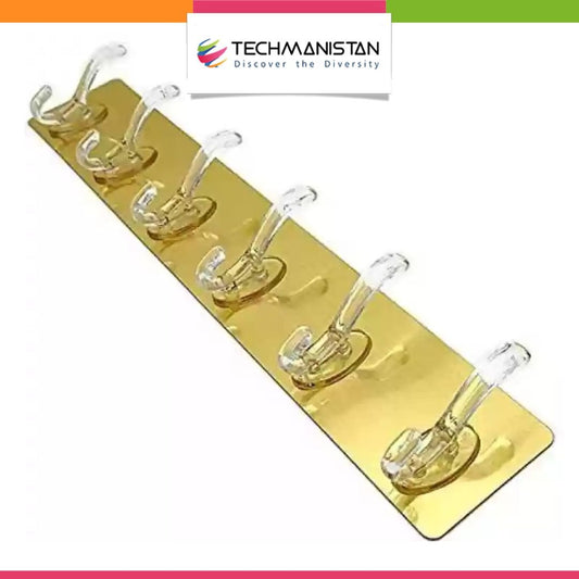 Self Adhesive 6 Hooks Hanger - Techmanistan in Pakistan