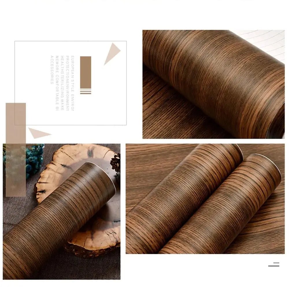 Self Adhesive Wood Grain Furniture Stickers Wallpaper - 45x200 cm - Techmanistan in Pakistan