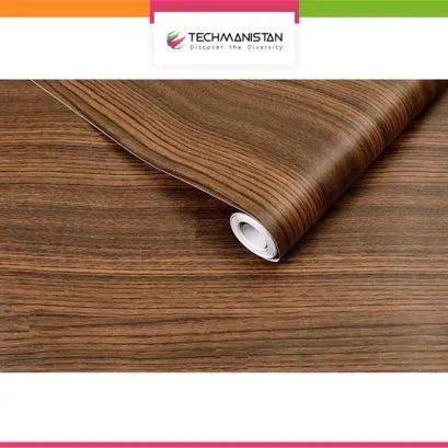Self Adhesive Wood Grain Furniture Stickers Wallpaper - 45x200 cm - Techmanistan in Pakistan