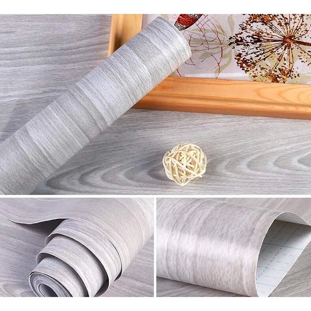 Self Adhesive Wood Grain Furniture Stickers Wallpaper - 45x200 cm - Techmanistan in Pakistan