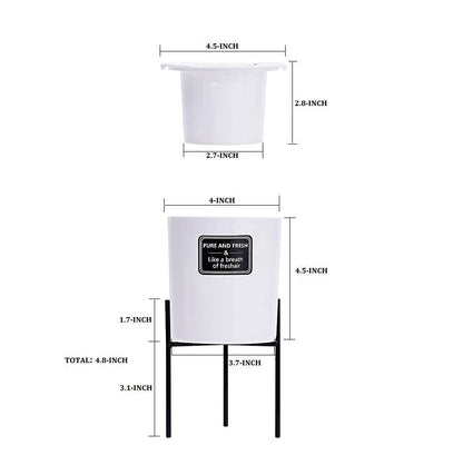Self Watering Flower Pot With Iron Stand, Indoor Plastic Flower Pot With Cotton Rope, Stand & Container For Water, Self Watering Style Lazy Pot & Iron Stand - Techmanistan in Pakistan