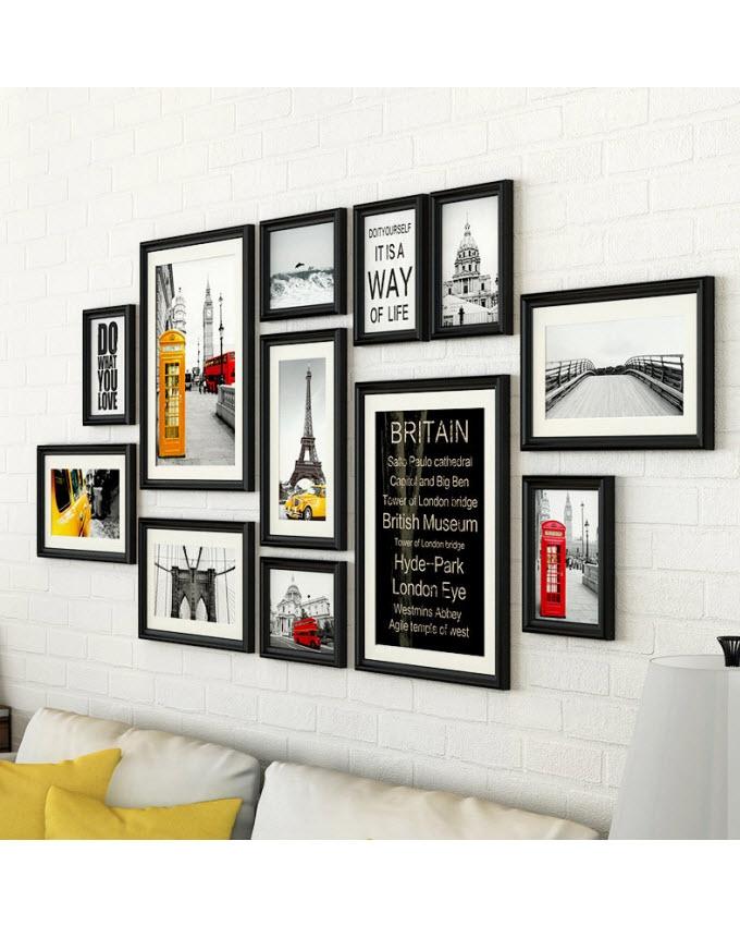 Set of 12 - Photo Frames Collage Wall Hanging Wall Decor Set - Techmanistan in Pakistan