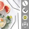 Set of 12 Stainless Steel Straws with 2 Cleaning Brushes - Techmanistan in Pakistan