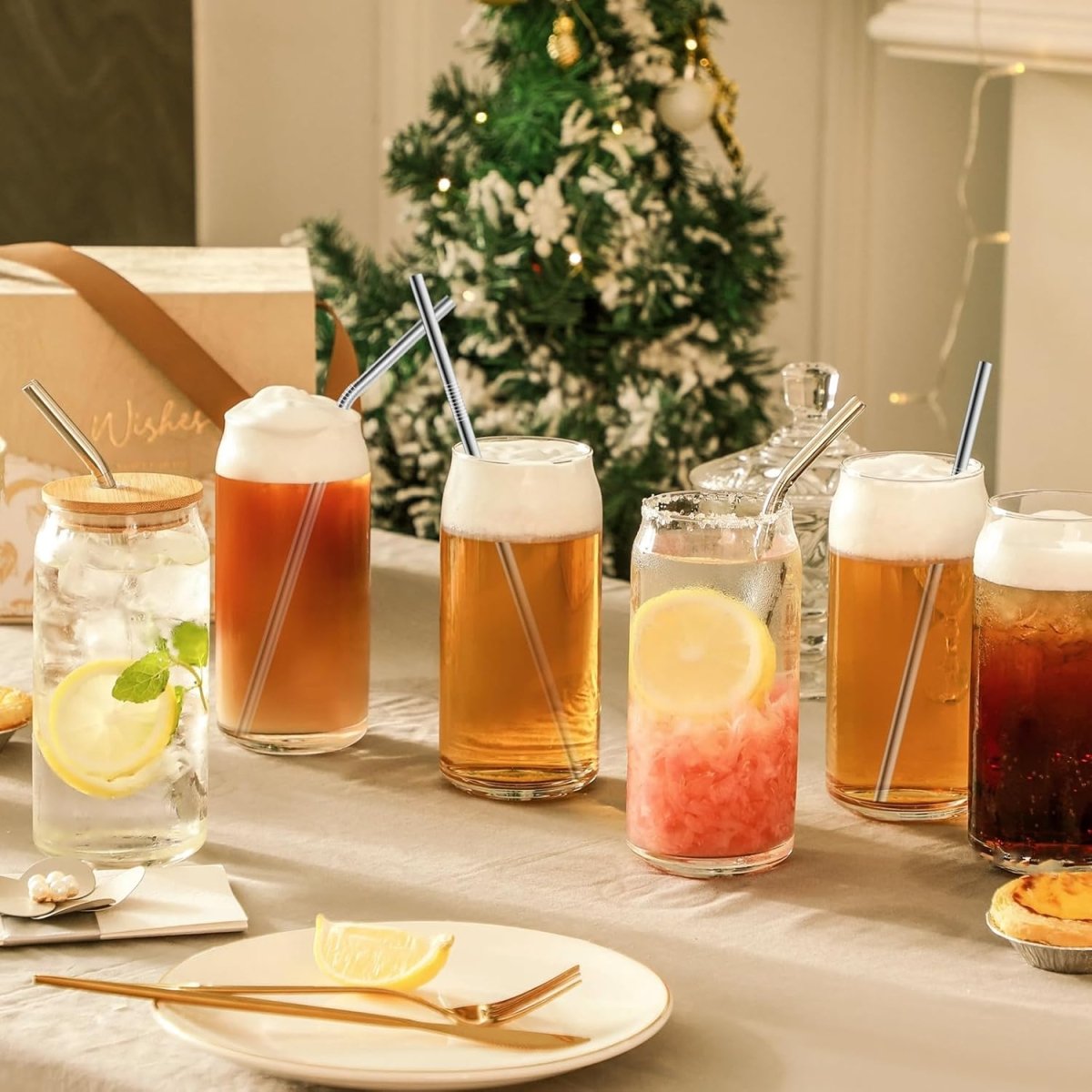 Set of 12 Stainless Steel Straws with 2 Cleaning Brushes - Techmanistan in Pakistan