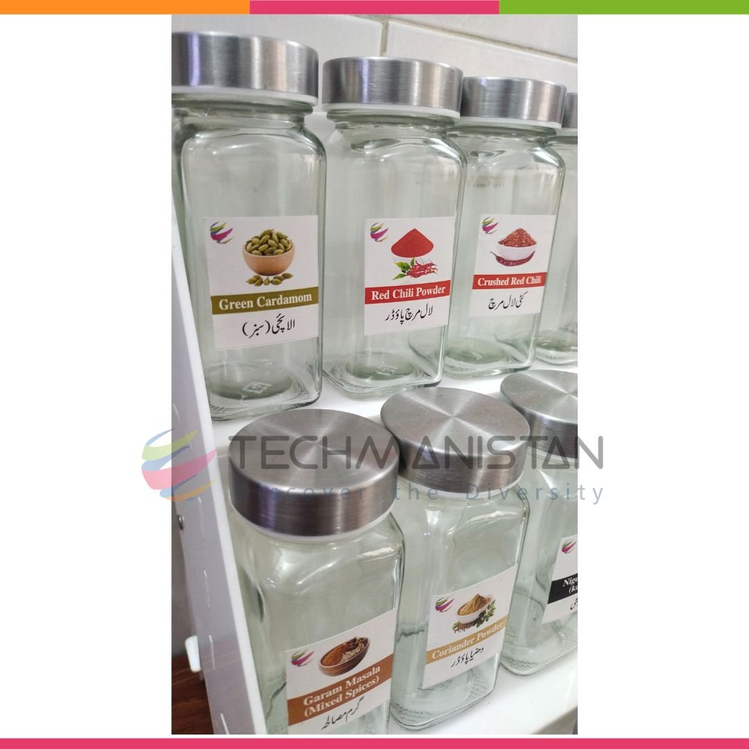 Set of 15 Spice Bottles with Stand, 3 - Tier Spice Organizer - Techmanistan in Pakistan