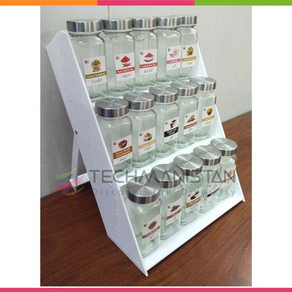 Set of 15 Spice Bottles with Stand, 3 - Tier Spice Organizer - Techmanistan in Pakistan
