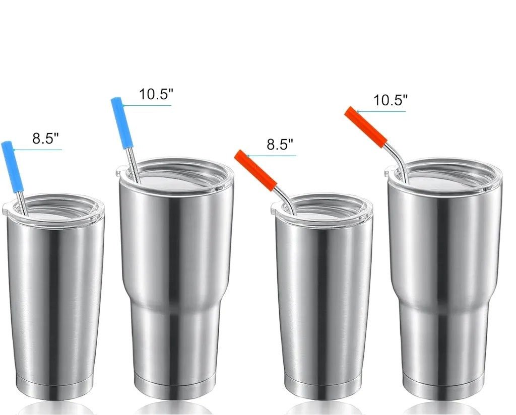 Set of 16 Stainless Steel Straws with Cleaning Brushes - Techmanistan in Pakistan