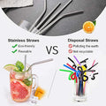 Set of 16 Stainless Steel Straws with Cleaning Brushes - Techmanistan in Pakistan