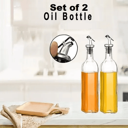 Set of 2 - Glass Oil Bottle Dispenser - Techmanistan in Pakistan