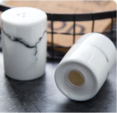 Set of 2 Marble Design Salt & Pepper Holder - Techmanistan in Pakistan