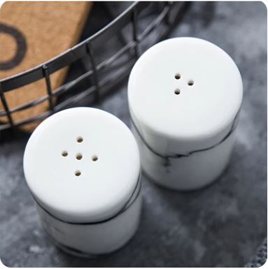 Set of 2 Marble Design Salt & Pepper Holder - Techmanistan in Pakistan