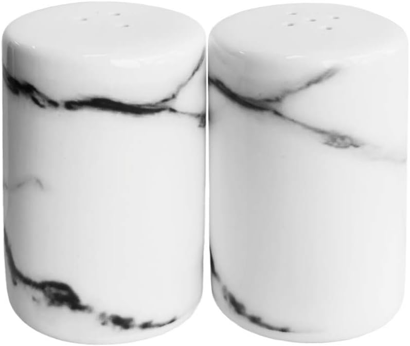 Set of 2 Marble Design Salt & Pepper Holder - Techmanistan in Pakistan