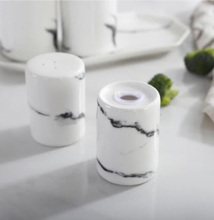 Set of 2 Marble Design Salt & Pepper Holder - Techmanistan in Pakistan