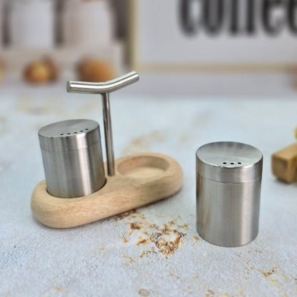 Set of 2 - Salt & Pepper Mill with Wooden Base - Techmanistan in Pakistan