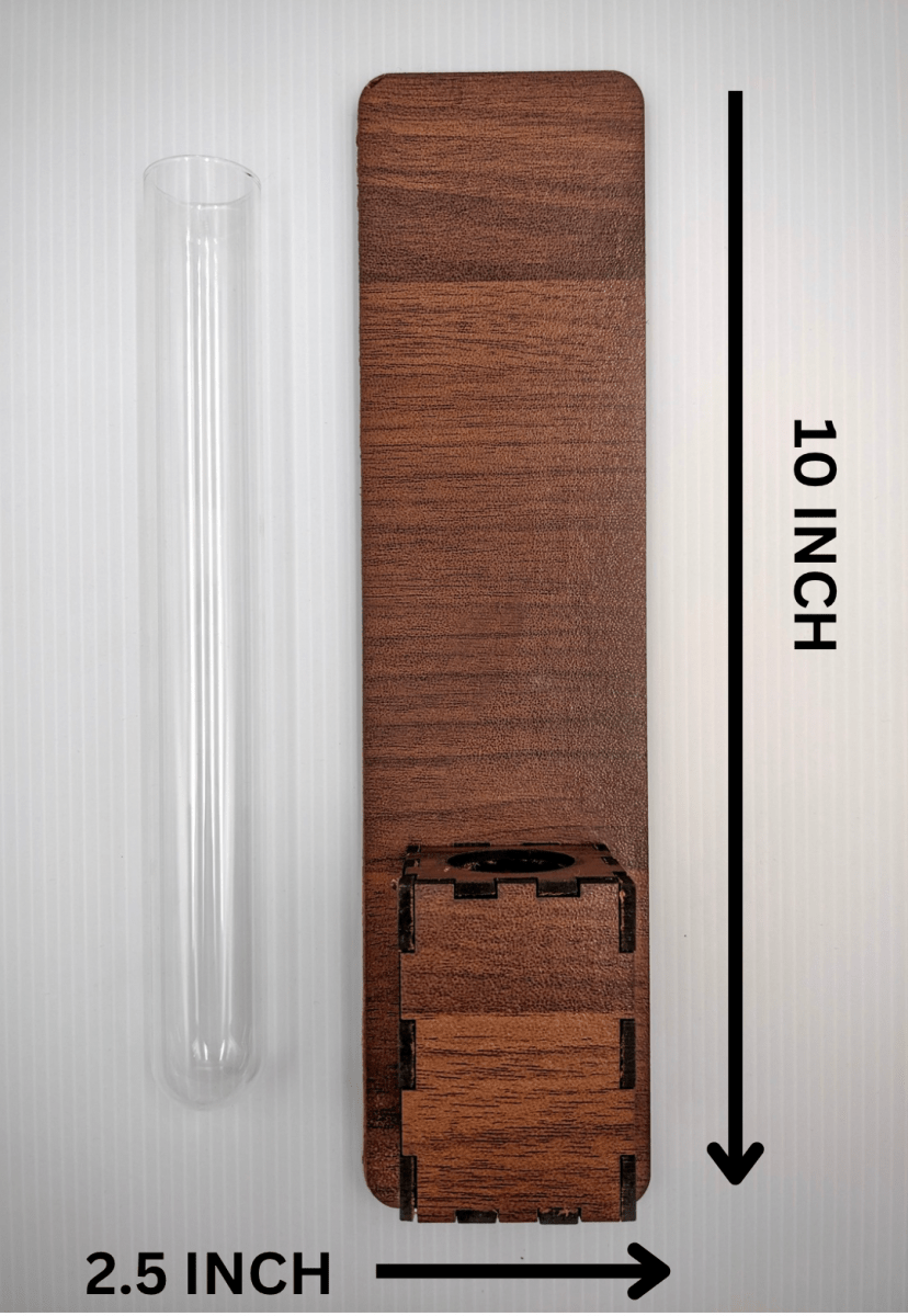 Set of 2 - Wall Mounted Glass Tube Wooden Planters - Techmanistan in Pakistan