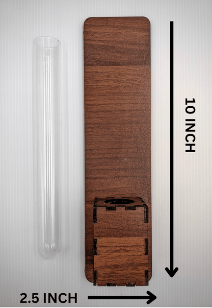 Set of 2 - Wall Mounted Glass Tube Wooden Planters - Techmanistan in Pakistan